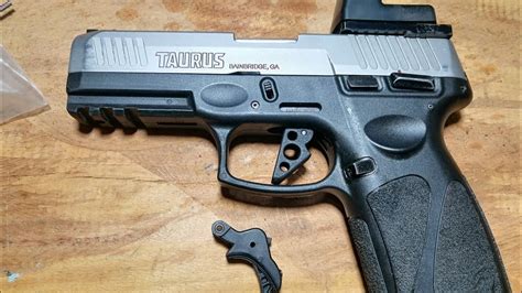 (Photo by Michael Anschuetz) The single-action trigger pull on the G3 was better than the average striker-fired gun. . Taurus g3 gold trigger